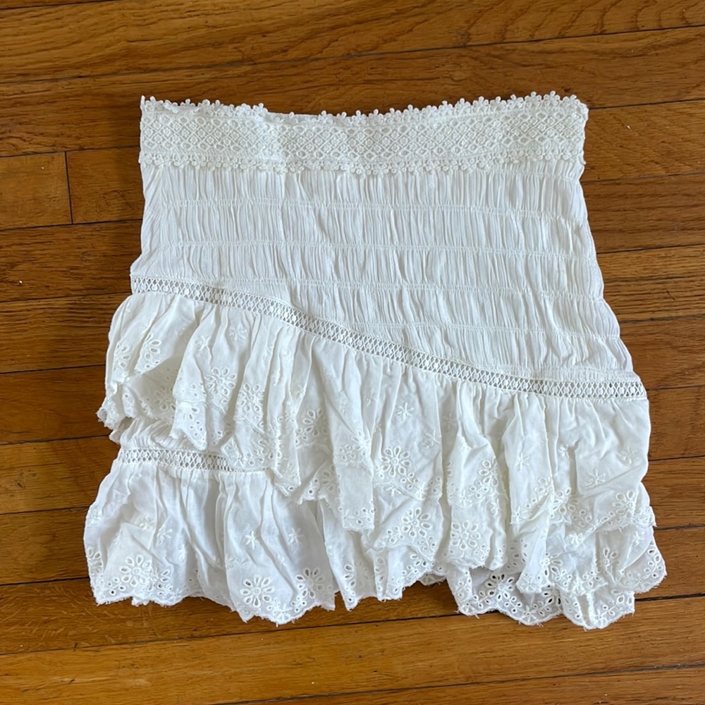 White high waisted mini skirt
